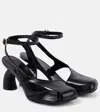 Dries Van Noten Black Asymmetric Heeled Sandals In Black