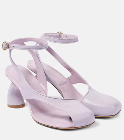 Dries Van Noten 75 Leather Sandals In Lilac