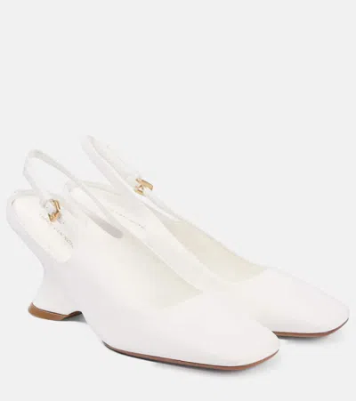Dries Van Noten Wedges 75 Aus Leder In Weiss