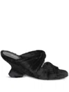 Dries Van Noten 75mm Pony-hair Sculpted-heel Sandals In Black