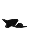 Dries Van Noten 75mm Pony-hair Sculpted-heel Sandals In Black
