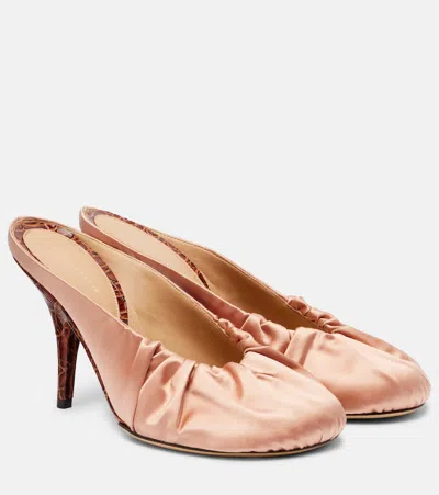 Dries Van Noten 90 Satin Mules In Pink