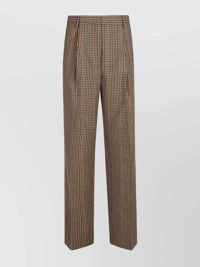 Dries Van Noten 9048 Checked Wide Leg Trousers In Red