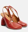 Dries Van Noten Arched Heel Asymmetric Square Toe Pump In Brown
