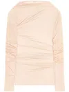 Dries Van Noten Draped Stretch-mesh Top In Blush
