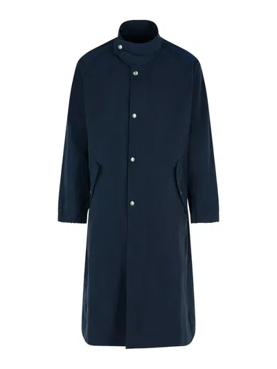 Dries Van Noten Rannon Navy Polyester Coat In Dark Blue