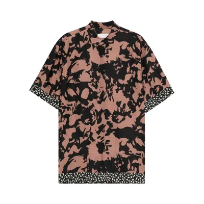 Pre-owned Dries Van Noten Abstract Flower Border Print Shirt 'old Rose' | Red | Men's Size L