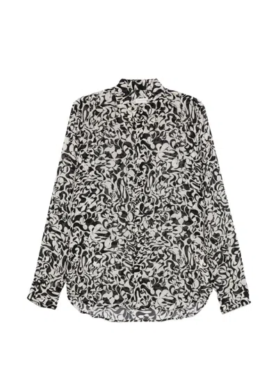 Dries Van Noten Abstract Graphic Print Long-sleeve Shirt In Animal Print