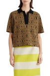 DRIES VAN NOTEN ABSTRACT JACQUARD POLO SWEATER