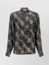 Dries Van Noten Abstract Pattern Long Sleeve Collared Shirt In Black