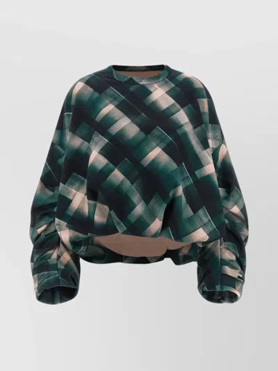 DRIES VAN NOTEN ABSTRACT PATTERN LONG SLEEVE RELAXED SWEATSHIRT
