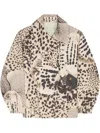 Dries Van Noten Womens Black Animal-print Balloon-sleeve Cotton Jacket In Brown