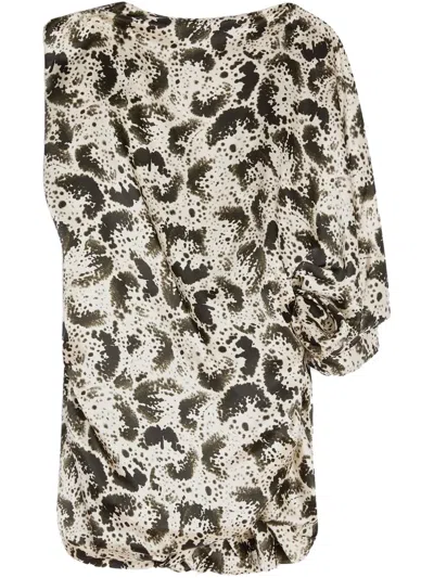 Dries Van Noten Abstract-pattern Print Top In ホワイト