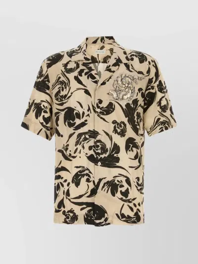 DRIES VAN NOTEN ABSTRACT PATTERN SHORT SLEEVE CARLTONE SHIRT