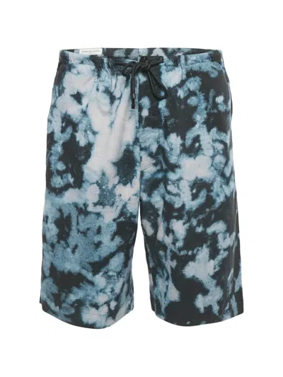Pre-owned Dries Van Noten Abstract-print Drawstring-fastening Shorts In Blue