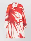 Dries Van Noten Abstract Print Shirt Dress With Belted Waist
