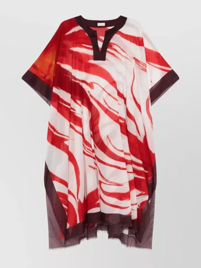 DRIES VAN NOTEN ABSTRACT PRINT SHORT SLEEVE DRESS
