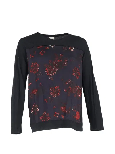 Pre-owned Dries Van Noten Abstract-print Top In Black