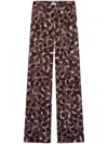 Dries Van Noten Abstract Print Trousers In Brown