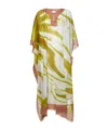 Dries Van Noten Kaftan With Abstract Pattern And Sheer Fabric In Multicolor