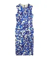 Dries Van Noten Abstract Printed Mid-length Dress In Blue