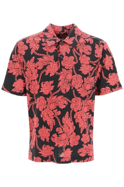 Dries Van Noten All Over Floral Printed Polo Shirt In Multicolor