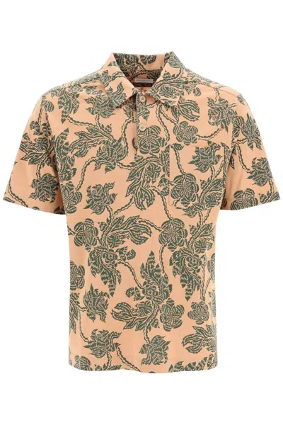 Dries Van Noten All Over Floral Printed Polo Shirt In Brown