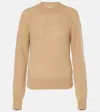 Dries Van Noten Texas Wool Blend Sweater In Peach In Beige