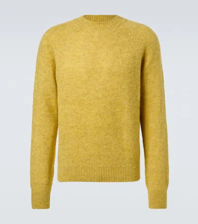 Dries Van Noten Alpaca And Wool-blend Sweater In Yellow