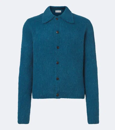 Dries Van Noten Alpaca And Wool-blend Cardigan In Blue