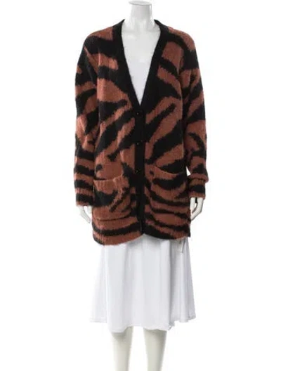 Pre-owned Dries Van Noten Alpaca Animal Print Sweater In Black
