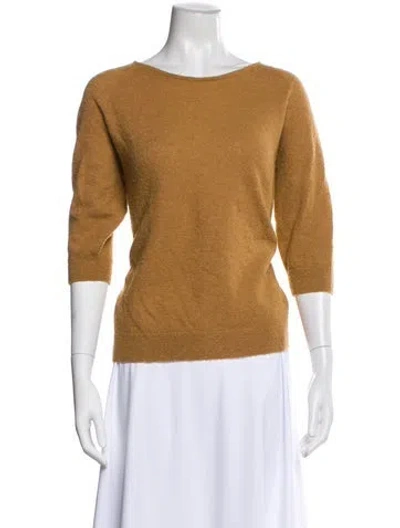 Pre-owned Dries Van Noten Alpaca Bateau Neckline Sweater In Brown