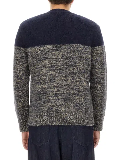 Dries Van Noten Knitted Crewneck Sweater In Blue