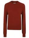 Dries Van Noten Long-sleeved Sweater In Burgundy