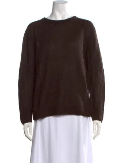 Pre-owned Dries Van Noten Alpaca Crew Neck Sweater In Brown