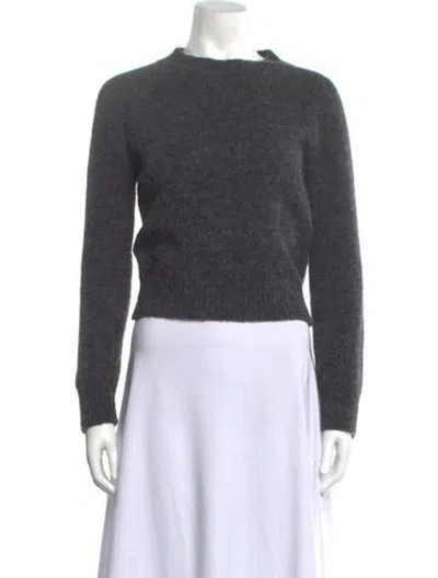 Pre-owned Dries Van Noten Alpaca Crew Neck Sweater In Grey
