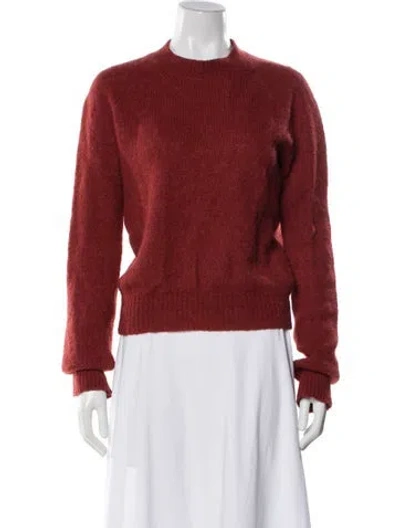 Pre-owned Dries Van Noten Alpaca Crew Neck Sweater In Red