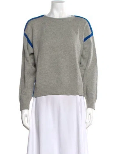 Pre-owned Dries Van Noten Alpaca Crew Neck Sweater In Silver