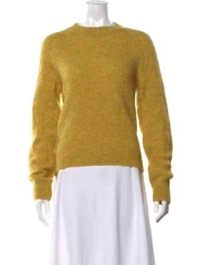Pre-owned Dries Van Noten Alpaca Crew Neck Sweater In Yellow
