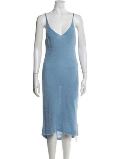 Pre-owned Dries Van Noten Alpaca Midi Length Dress In Blue