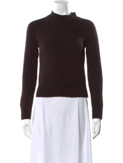 Pre-owned Dries Van Noten Alpaca Mock Neck Sweater In Brown