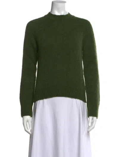 Pre-owned Dries Van Noten Alpaca Mock Neck Sweater In Green