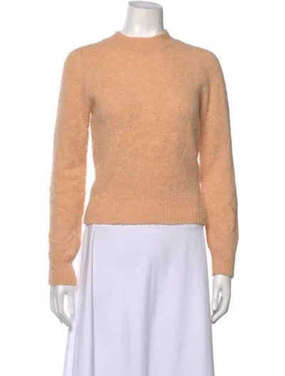 Pre-owned Dries Van Noten Alpaca Mock Neck Sweater In Orange