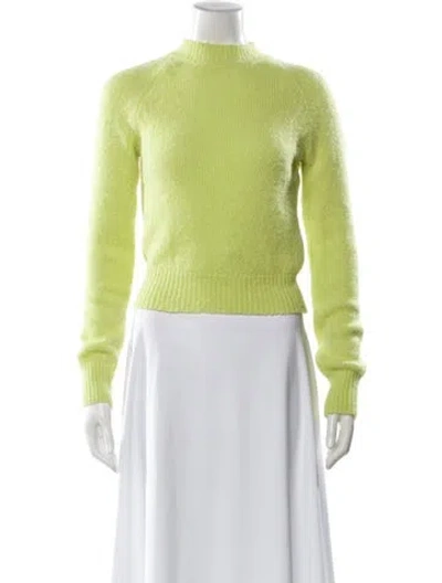 Pre-owned Dries Van Noten Alpaca Mock Neck Sweater In Yellow