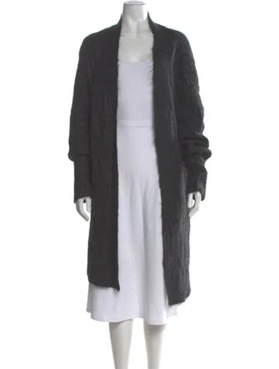 Pre-owned Dries Van Noten Alpaca Open Front Sweater In Gray