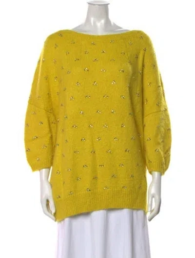 Pre-owned Dries Van Noten Alpaca Patterned Sweater In Yellow