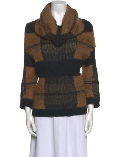Pre-owned Dries Van Noten Alpaca Printed Sweater In Brown