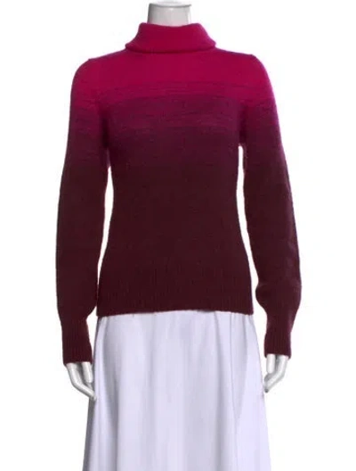 Pre-owned Dries Van Noten Alpaca Turtleneck Sweater In Pink/purple