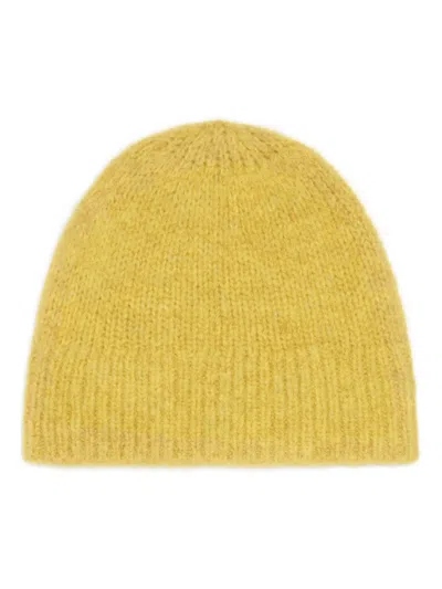 Dries Van Noten Alpaca Wool-blend Beanie Hat In Yellow