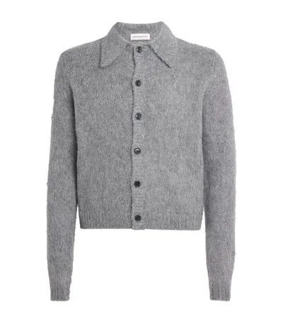 Dries Van Noten Alpaca-wool-blend Cardigan In Gray